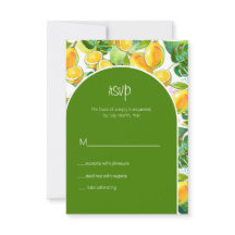 Jardin de citron à l'aquarelle moderne jaune Rsvp