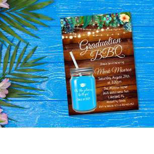 Jardin de diplôme BBQ Mason Jar Invitation
