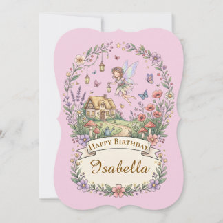 Jardin de Fées Fantaisiste Carte d'Anniversaire Pe
