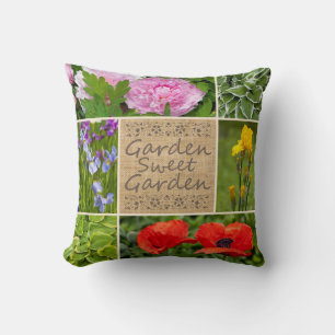 Jardin de fleurs Coussin photo personnalisé