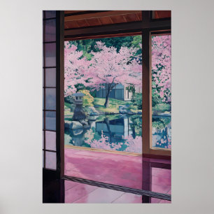 Jardin de fleurs de cerisier Impression d'art Mais