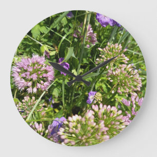 Jardin de fleurs sauvages violettes Horloge Bota