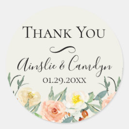 Jardin De Fleurs Wedding Vielen Dank Runder Aufkleber