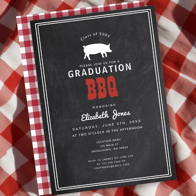 Jardin de graduation rustique BBQ Party Invitation (Créateur téléchargé)