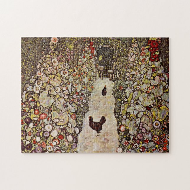 Jardin de Klimt avec le puzzle de coqs (Horizontal)