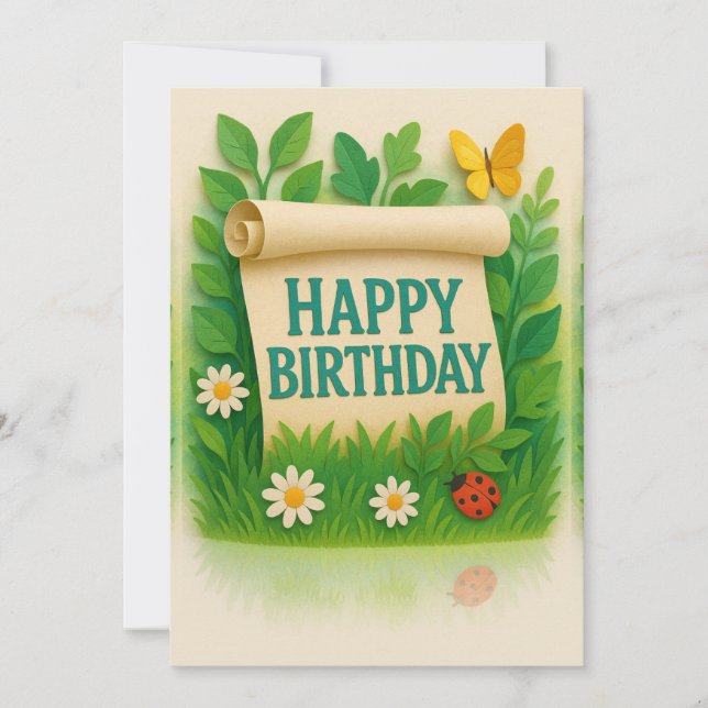 Jardin de la nature Bonne carte d'anniversaire (Devant)