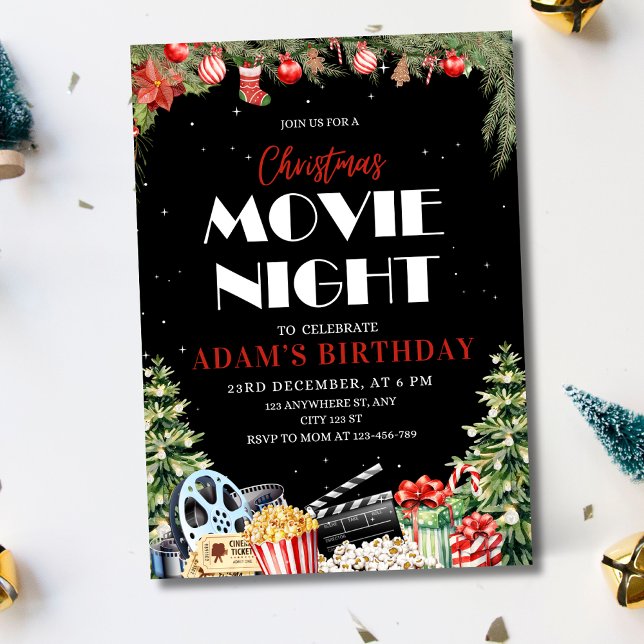 Jardin de Noël Vidéo Nuit Anniversaire Invitation (Créateur téléchargé)