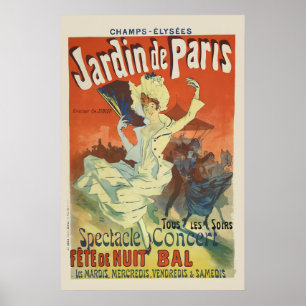 Jardin de Paris 1897 Vintage Style Französische Ku Poster