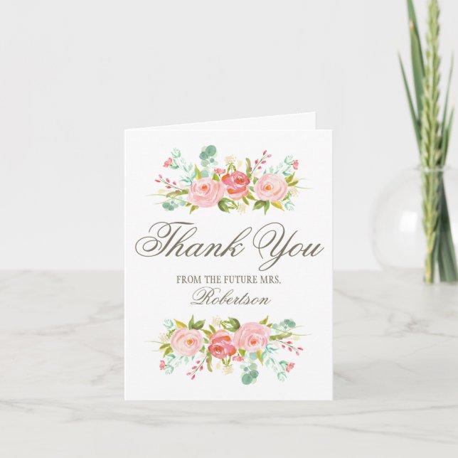 Jardin de roses | Carte de remerciement pour la fê (Devant)