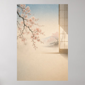 Jardin de Sakura japonais Affiche d'art mural Japa