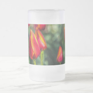Jardin de Tulip Texté de verre congelé Mug de bièr