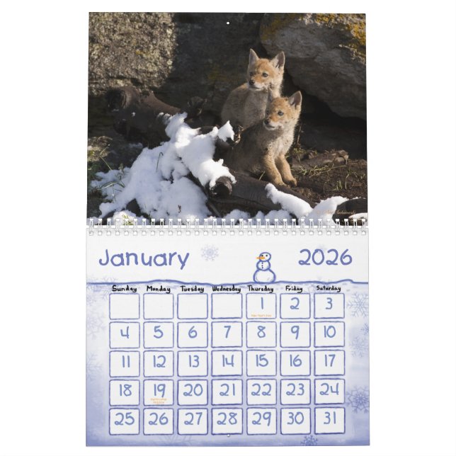 Jardin d'enfants dans le calendrier de Yellowstone (Jan 2026)