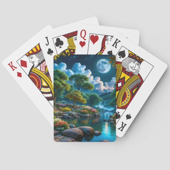 Jardin des cartes de jeu nocturne tranquilles (1) (dos)