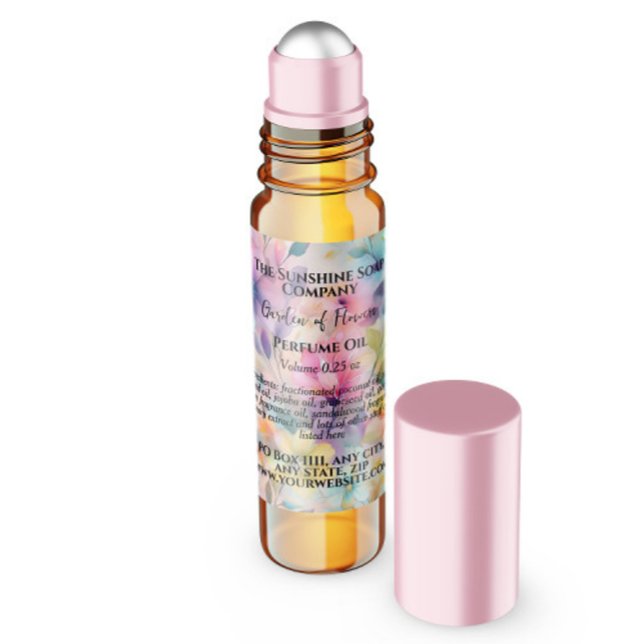 Jardin des fleurs Parfum Roller Bottle étiquette (Créateur téléchargé)