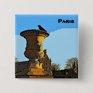 Jardin des Tuileries Crow - Malerei Button