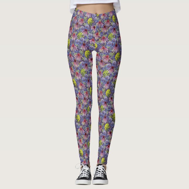 Jardin d'été Gras Leggings de fleurs (Devant)