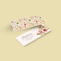 jardin d'été Mariage à fleurs Carte de remerciemen