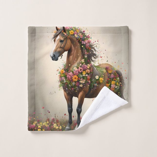 Jardin d'Imaginaire à cheval Brown, (Gant de toilette)