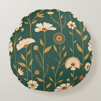 Jardin doré Luxe Coussin Rond | Collection Designe