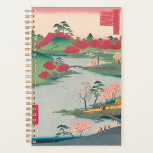 Jardin du Temple de Printemps Vintage Ukiyo-e Art