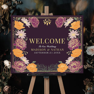 Jardin enchanté Mariage  Affiche de bienvenue
