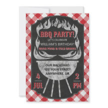 Jardin extérieur BBQ Anniversaire Fête Invitation