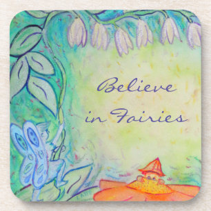 Jardin Fées Fleur Art Dessous de verre personnalis