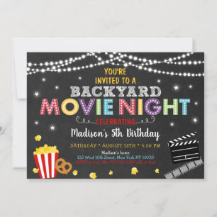 Jardin Film Nuit Anniversaire Invitation