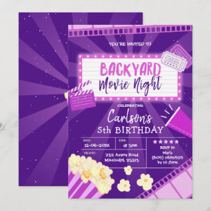 Jardin Film Nuit Anniversaire Invitation