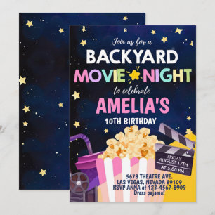 Jardin Film Nuit Anniversaire Invitation Sous