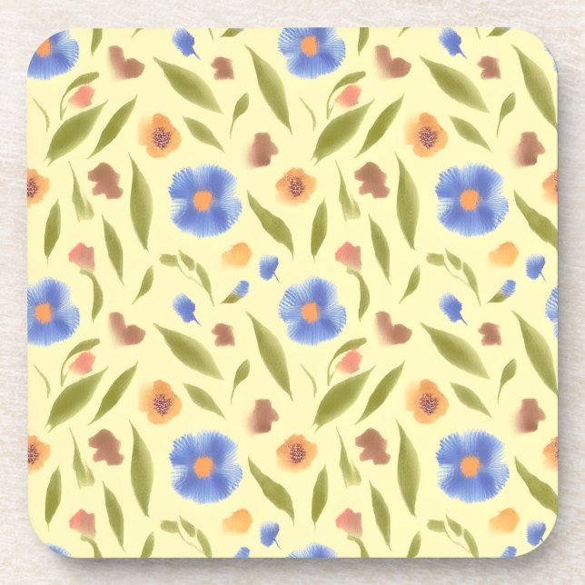 Jardin Fleur Dessous de verre en plastique dur (Devant)