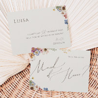 Jardin Fleur sauvage Boho | Carte d'honneur de la