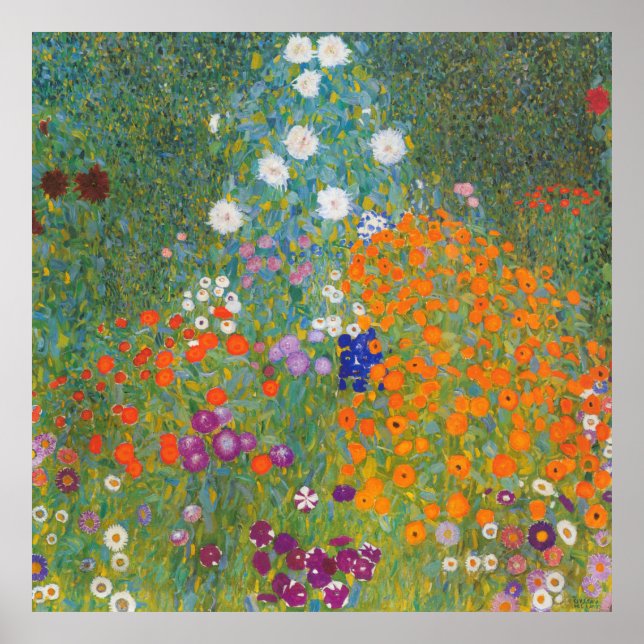 Jardin Fleur Vibrant - Poster Gustav Klimt (Devant)