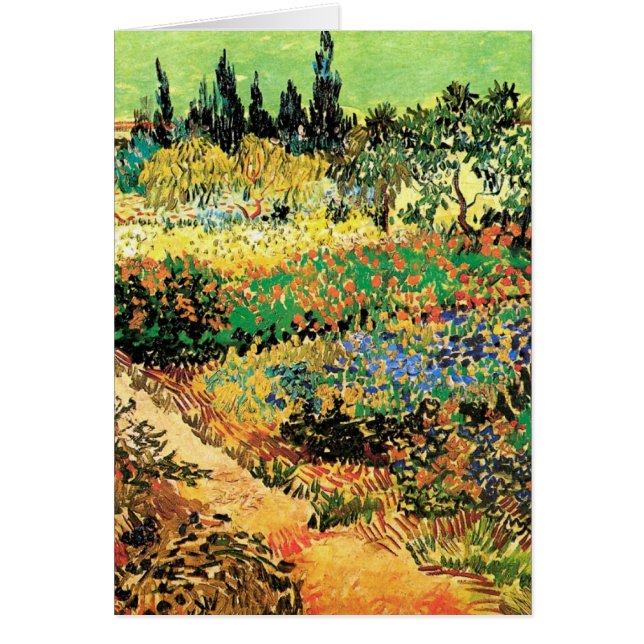 Jardin fleuri avec sentier par Vincent van Gogh (Devant)
