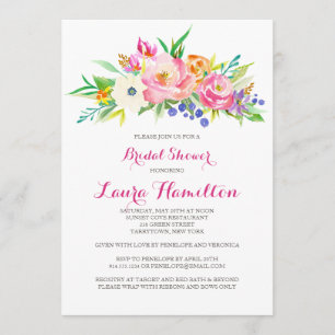 Jardin fleuri   Invitation de douche nuptiale