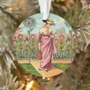 Jardin Fleurir Femme Art Antique