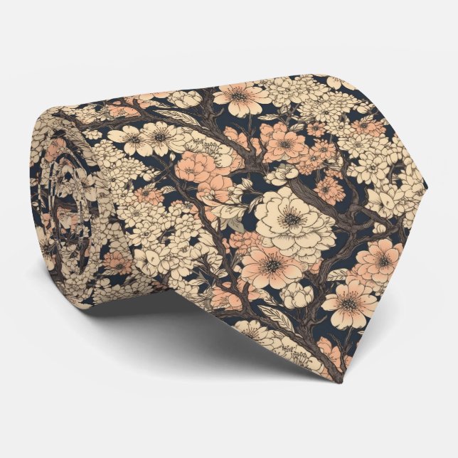 Jardin Floral asiatique rétro Cravate (Roulé)