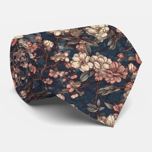 Jardin Floral asiatique rétro Cravate (Roulé)