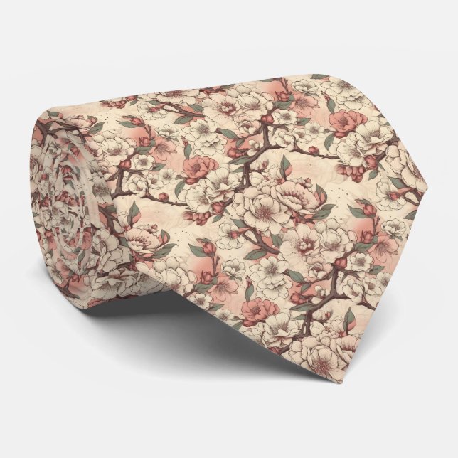 Jardin Floral asiatique rétro Cravate (Roulé)