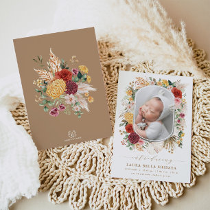 Jardin floral de Bohême vintage Faire-part de nais