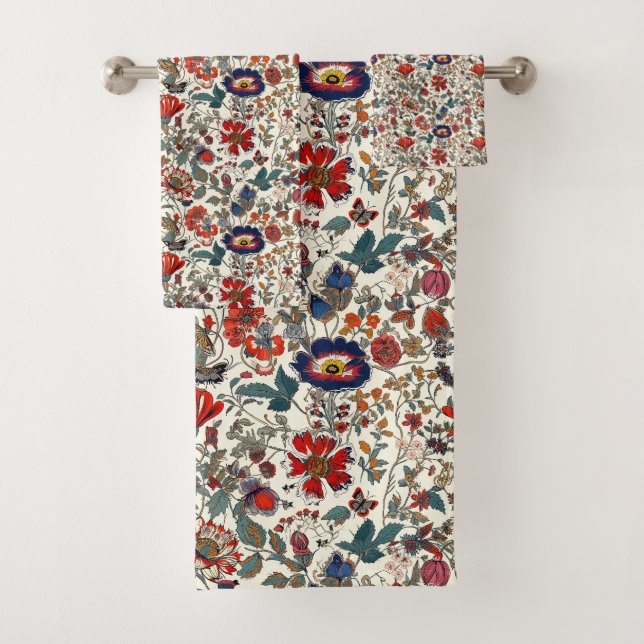 Jardin floral en rouge et bleu foncé (En situation)