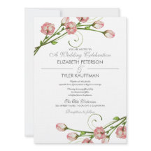 Jardin Floral Faire-part de mariage Rose