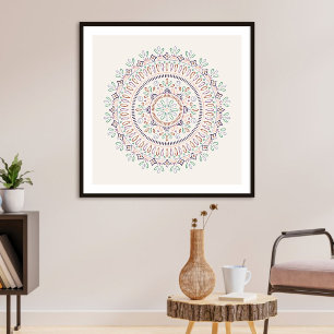 Jardin Floral Mandala Art Print - Orchid Poster