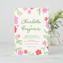 Jardin floral mignon et lumineux Invitation de mar