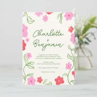 Jardin floral mignon et lumineux Invitation de mar