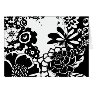Jardin floral noir et blanc Motif graphique