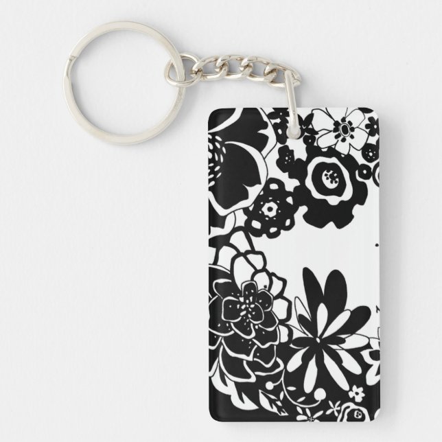 Jardin floral noir et blanc Motif graphique (Devant)