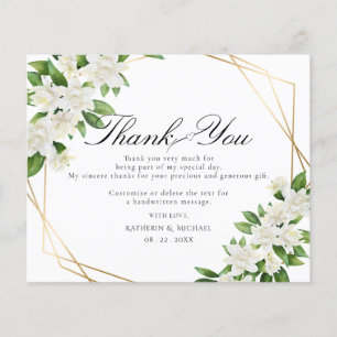 JARDIN FLORAL VERDURE Carte de remerciements Maria