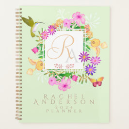 Jardin Floral Vert Monogramme Planificateur