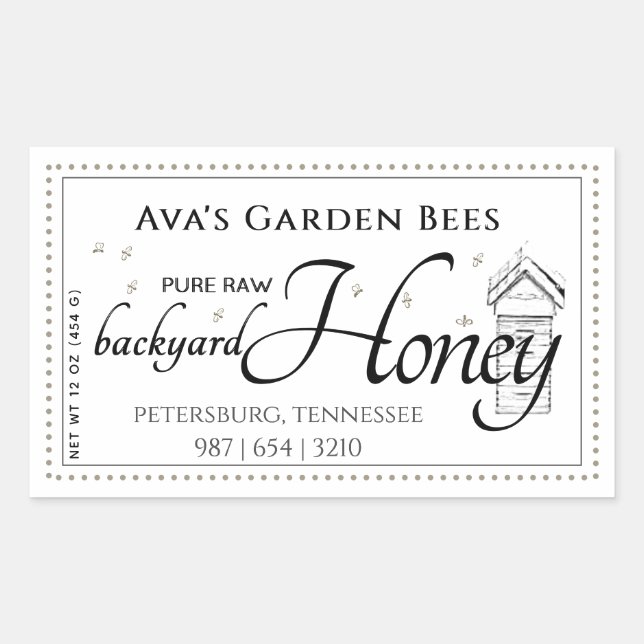Jardin Gardens Little Bees Honey Étiquette (Devant)